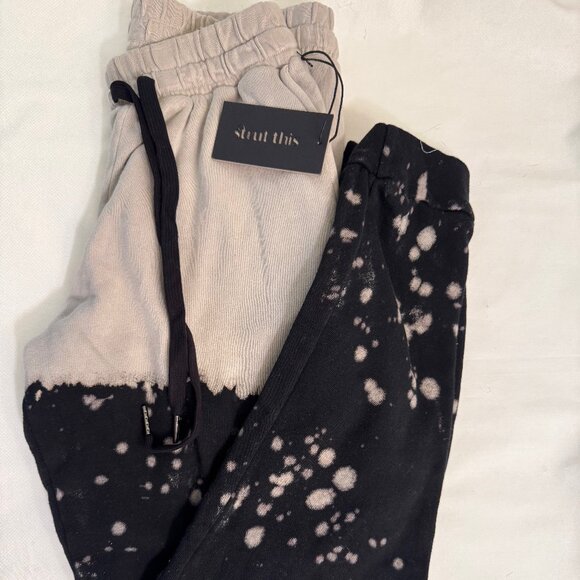 STRUT THIS Sweatpants, Khaki, Black, Size XS. Ribbing at waist & Ankle NWT - Picture 1 of 7